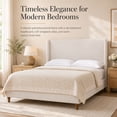 thumbnail image 2 of Miniyam Queen Size Upholstered Wingback Bed with 54" Headboard for Adult, Ivory, 2 of 7