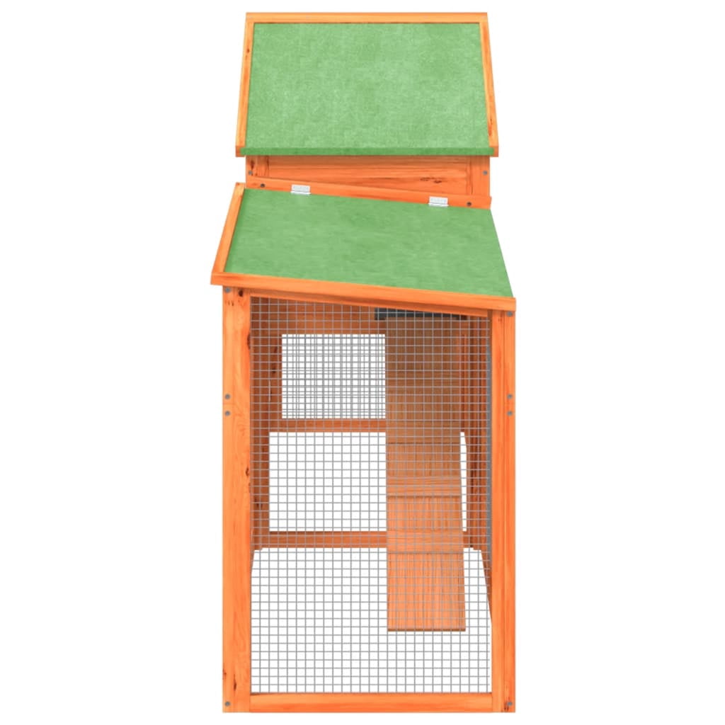 vidaXL Rabbit Hutch Brown 73"x23.8"x43.1" Solid Wood Pine