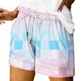 thumbnail image 2 of Linen Shorts for Women JIANLAI Casual Cotton Linen Shorts Elastic Drawstring Summer Beach Vacation Shorts Pockets (S-2XL) Pink, 2 of 5