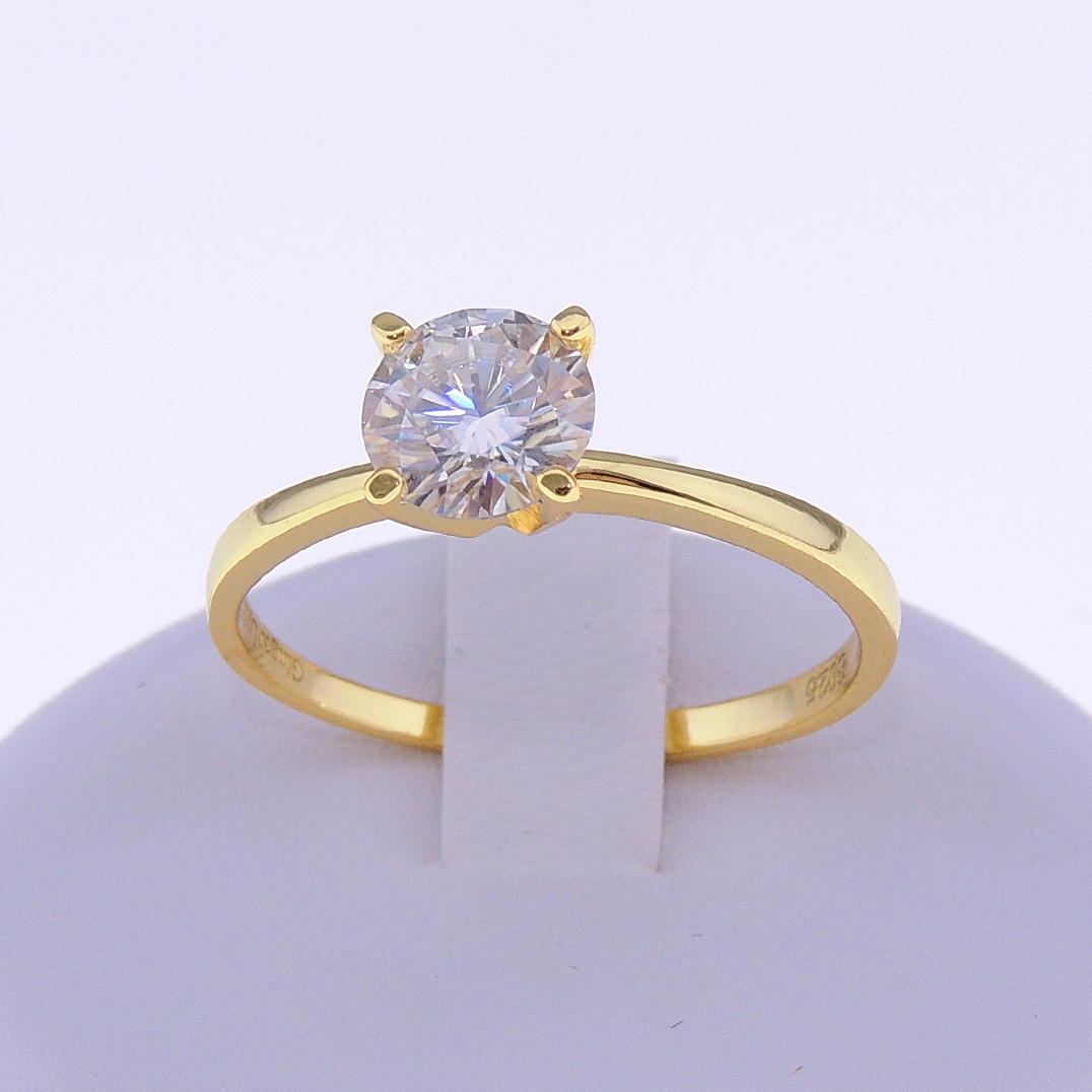 Amore Solitaire Engagement Ring for Women Moissanite Sterling Silver Ginger Lyne Collection
