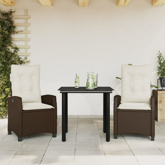 vidaXL Garden Dining Set Brown, Cream