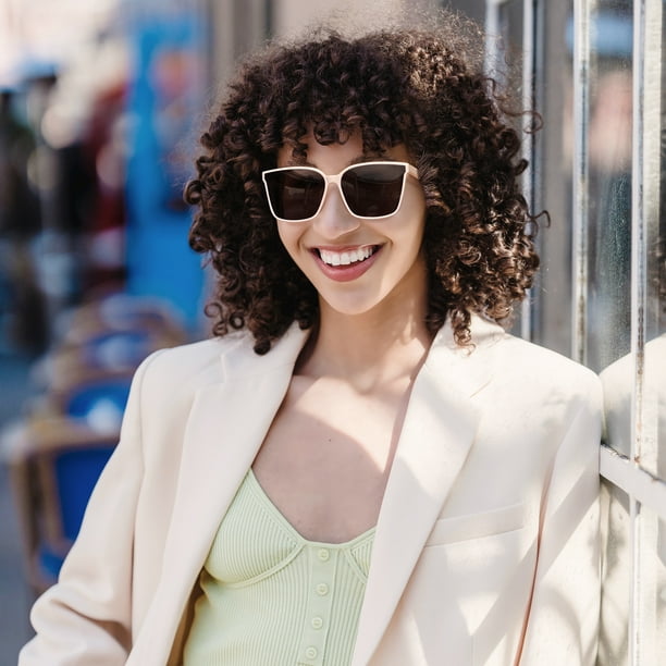 Joopin Women Trendy Oversized Sunglasses Square Cute Vintage Sun Glasses Cat Eye Women Beige Black Walmart Business Supplies