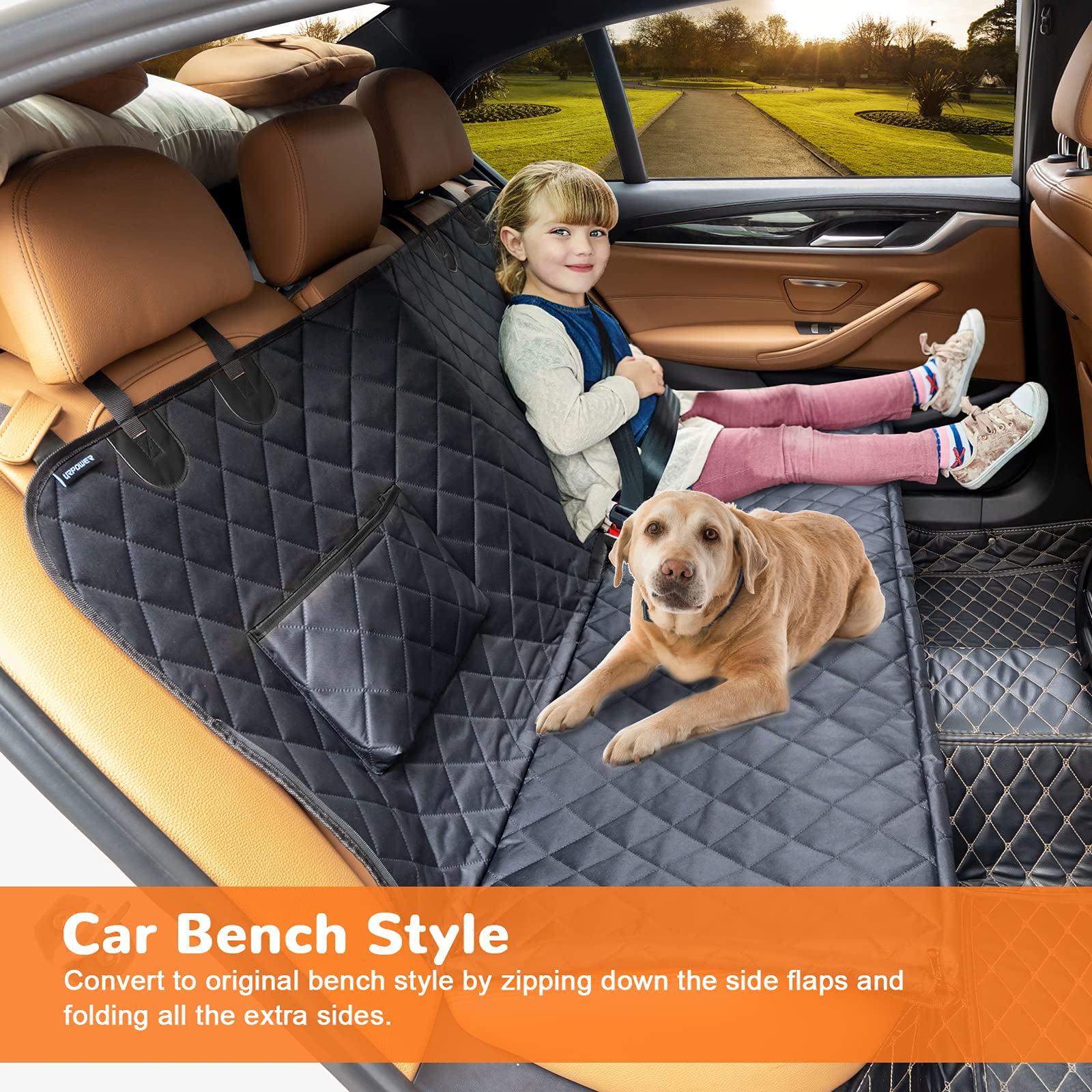 100 Waterproof Dog Seat Cover for Cars Trucks SUVs Heavy Duty Scratch Proof Nonslip Hammock Durable Soft Pet Back Seat Covers