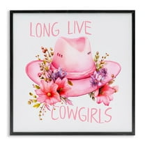 Stupell Industries Long Live Cowgirls Plants & Flowers Painting Black Framed Art Print Wall Art, 12 x 12