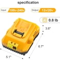 thumbnail image 5 of 20v Max Battery Replacement for de--walt Battery 5.0Ah with DCB112 Battery Charger Station for DCB200 DCB120, 5 of 8