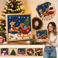thumbnail image 5 of SeekLGT Christmas Deer DIY Kit, DIY Cloth Sewing Kit, Framed Holiday Fabric Quilt Art Craft Set, Seasonal Wall Decor Project for Adults, Kids, Beginners, 5 of 9