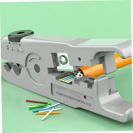 

Efficient and Compact Precision Mini Rotary Wire Stripper with Crimping Function for UTP Computer Network Cable - Manual Pliers Stripping Tool with Cutting and Peeling Features - ABS Plas