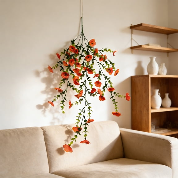 YiJuHui 2pcs Artificial Flowers Wall Decor, Faux Bouquet for Wedding Party Home Decoration, Realistic Fake Flower Plants, Indoor Outdoor Hanging Arrangement, Long Lasting Fade Resistant