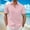 Pink, variant on Mens Button Down Short Sleeve Shirt Qiggri Men Casual Fashion Short Sleeve Turndown Collar Breathable Shirt Blouse Beach Shirts For Men