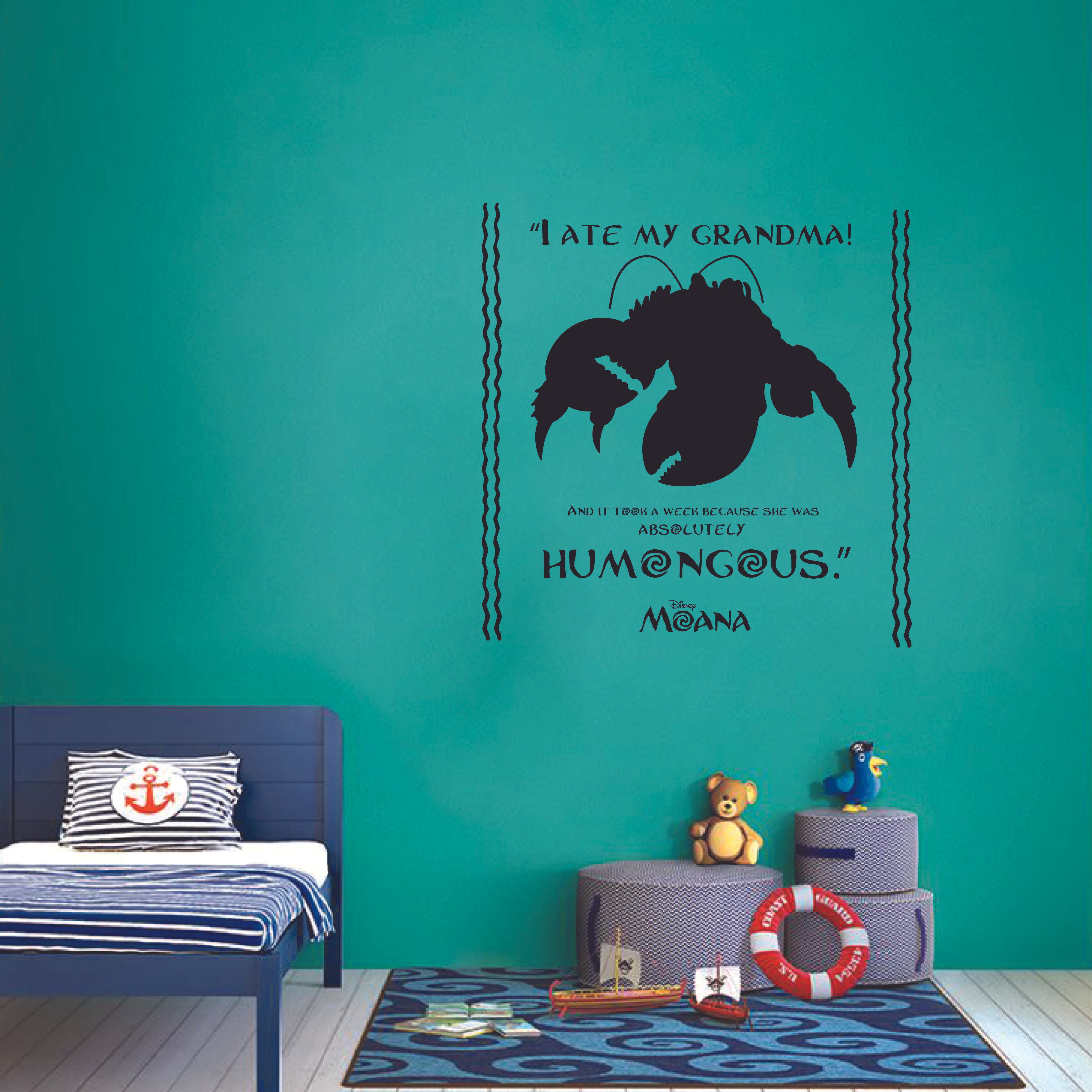 I Ate My Grandma And It Took Me A Week Disney Princess Moana Quote Vinyl Wall Art Wall Sticker Wall Decal Home Decoration Girl Boy Room Wall Decor Kinder Nursery Kids Children