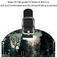 thumbnail image 4 of Square 2Pack PU Leather Halloween Graveyard Cruise Luggage Tag with Privacy Cover and Name ID Tag for Travel Handbags Backpacks Luggage Tags, 4 of 6