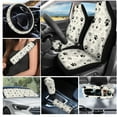thumbnail image 2 of Yuyamidu Dog Paw Car Seat Cover Set Cute Steering Wheel Cover Sunshade Safe Belt Pads Handbrake Gear Shift Knob Cover Cup Holder Rear View Mirror Cover Wristlet Keychain, 16 Piece, 2 of 7