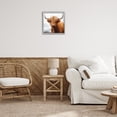 thumbnail image 2 of Stupell Industries Long Horn Highland Cow Portrait Animals Painting Gray Framed Art Print Wall Art, 17 x 17, 2 of 8