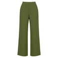 thumbnail image 7 of ClodeEU Women's Linen Cotton Blend High Waisted Wide Leg Pants,Casual Trousers with Pockets Army Green,Women's Plus L, 7 of 7