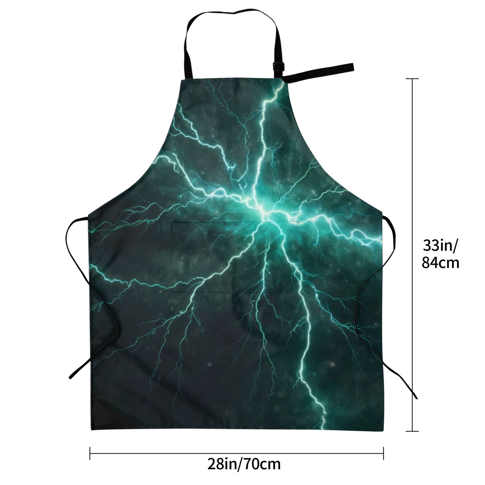 Kdxio Green Lightning Flash Apron with Pockets Adjustable Kitchen Aprons for Men Women Waterproof Aprons for Cooking,Drawing,Crafting, Baking Household Cleaning