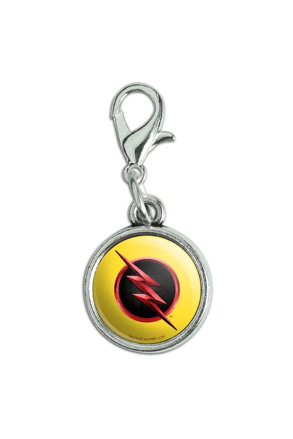 The Flash TV Series Reverse Flash Logo Antiqued Bracelet Pendant Zipper Pull Charm with Lobster Clasp