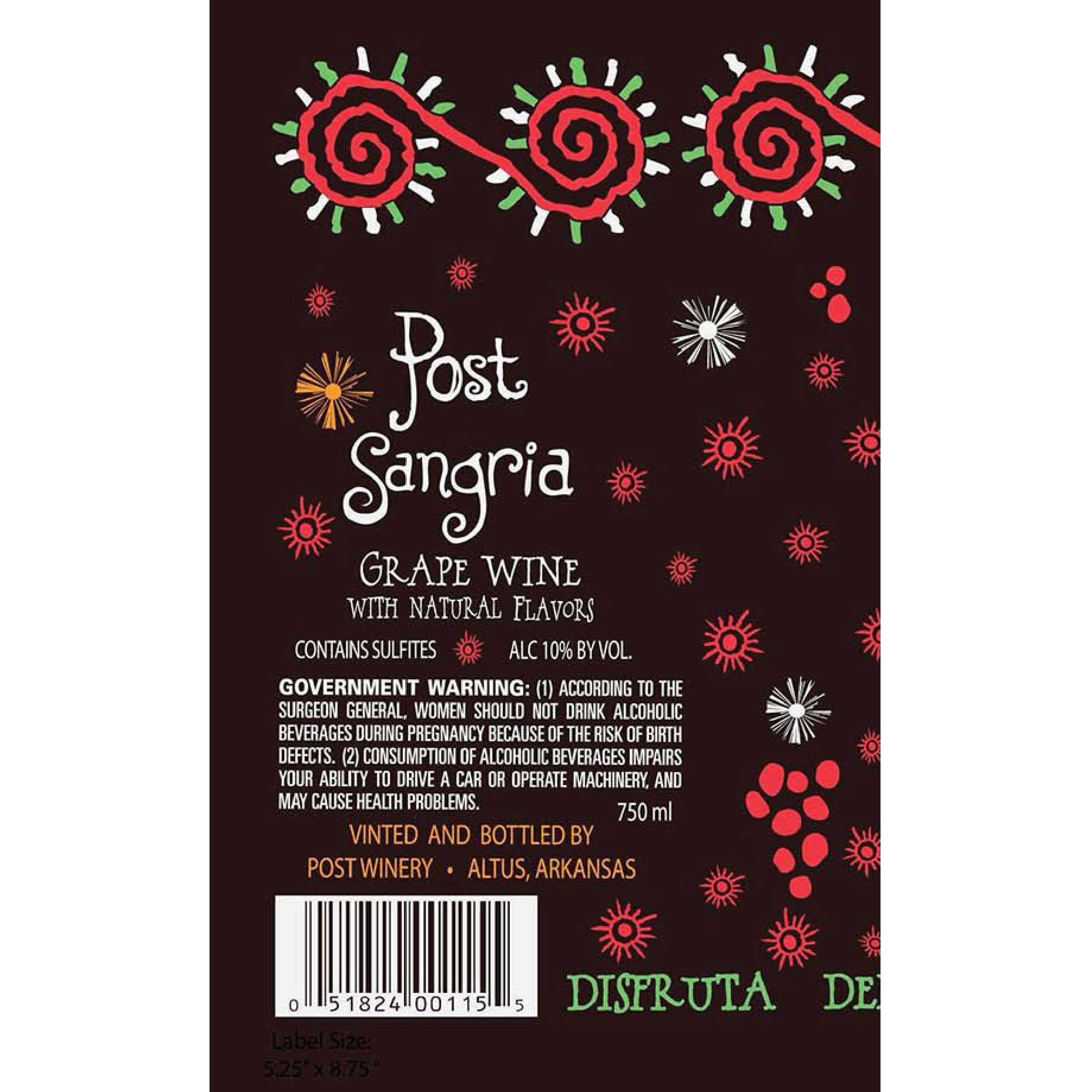POST Sangria Wine, 750 mL