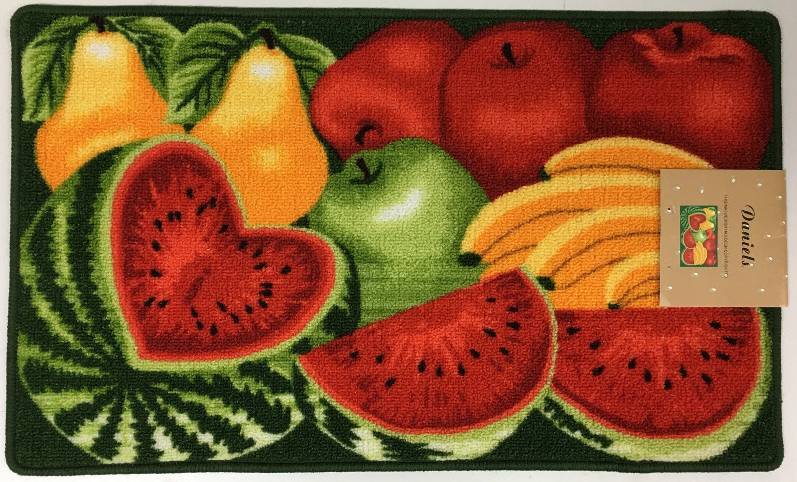 lighter nonskid latex back PRINTED KITCHEN RUG 18" x 30" 6 FRUITS by Daniel 