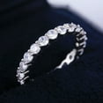 thumbnail image 4 of "2Ct Round Cut Lab Created Diamond Women's Full Eternity Band Ring 14K White Gold Plated Silver, 4 of 4