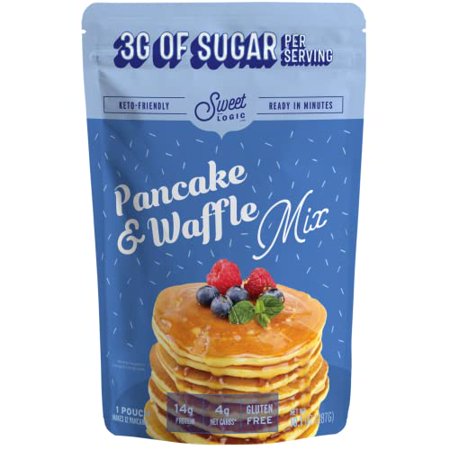 SWEET LOGIC Keto Pancake and Waffle Mix | Delicious Keto Baked Goods With Just 1-2G Net Carbs Per Serving | Gluten Free  Naturally Sweetened Low Carb  Diabetic Friendly