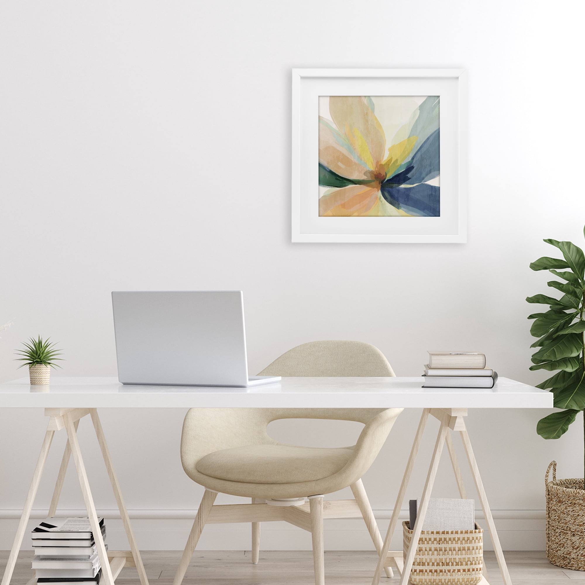 Stupell Industries Soft Harmonious Petals White Framed Print Under Glass, design by Irena Orlov