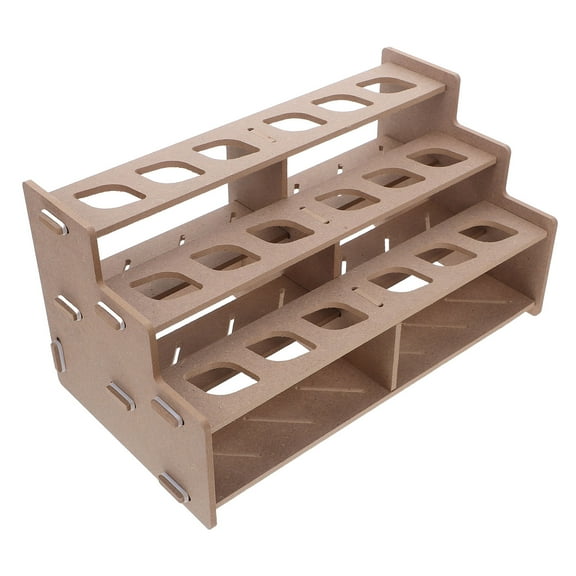 SEWCHICS Khaki Paint Organizer Rack for Home Desktop Stable Paint Tube Storage and Brush Holder