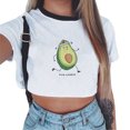 thumbnail image 1 of Camiseta corta de manga corta con estampado de aguacate de dibujos animados para mujer Vogacara FS11769-01, 1 of 5