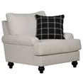 thumbnail image 2 of Catnapper Cora Chair in Plush Ecru "Off White" Fabric with Accent Pillow, 2 of 10