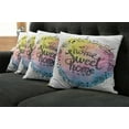 thumbnail image 2 of Ambesonne Saying Throw Pillow Cover 4 Pack, Words in a Circle, 20", Multicolor, 2 of 6