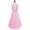 Pink, variant on YONGHS Flower Girls Floral Lace Floor Length Dress Junior Bridesmaid Prom Ball Gown 4-14