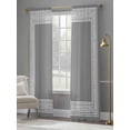 thumbnail image 3 of Sheer Curtains 84 inches Long 2 Panels Set Grey White Greek Key Pattern Light Filtering Sheer Drapes Rod Pocket Window Curtains for Living Room/Bedroom, Geometric Modern, 3 of 8