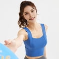 thumbnail image 4 of ZenCart Women's Square Neck Sports Bra Padded Workout Crop Tank Top with Built-in Bra for Yoga Gym Fitness Running, 4 of 7