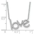 thumbnail image 2 of 925 Sterling Silver Rhodium Plated Cubic Zirconia Love With 1.75in Extension Necklace 16 Inch 11.7mm Wide Pendant Neckla, 2 of 2
