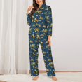thumbnail image 2 of Fuzoiu Modern Excavator Print Women's Long-Sleeved Pajama,Lounge Button Down Nightwear,Womens Notch Collar Pajama Set-X-Large, 2 of 7