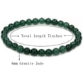 thumbnail image 2 of Natural Granite Jade Gemstone 6mm Round Beads Stretch Bracelet 7" Unisex, 2 of 5