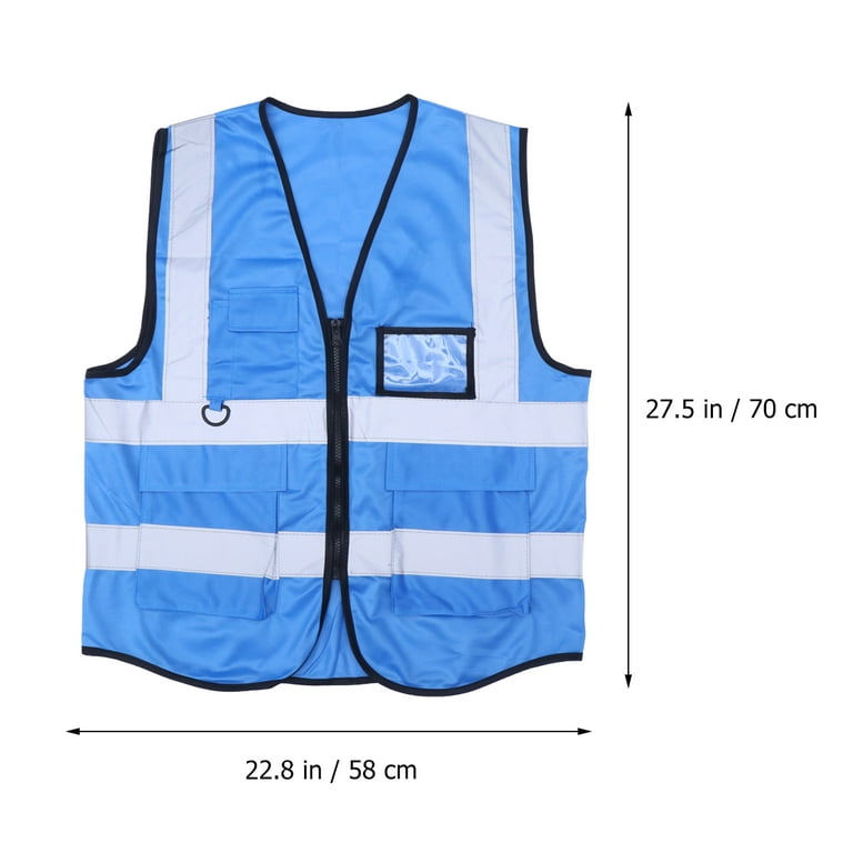 High Visibility Reflective Vest Lightweight Safety Vest Volunteer Traffic  Waistcoat for Sanitation Worker (Blue)