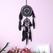 COFEST Black Gothic Dream Catcher Wall Decor Handmade Woven Feather Macrame Dream Catchers Wall Hanging for Bedroom,Living Room,Wedding Party,Home Decor Black