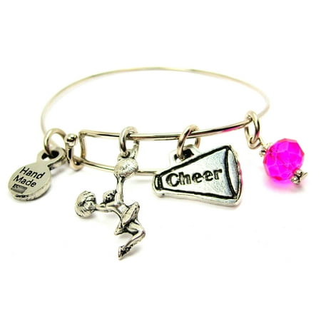 Chubby Chico Charms Jumping Cheerleader With Cheer Horn Bangle Jumping Cheerleader With Cheer Horn Bangle Bracelet Fits 7 5 Wrist Chubby Chico Charms