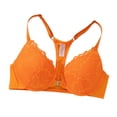 thumbnail image 2 of Gymayou Front Closure Lace Bra For Women Underwire T Back Racerback Bra with Adjustable Strap Orange 80D, 2 of 5