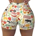 thumbnail image 2 of Lsque Farm Pattern High Waisted Biker Shorts for Women-Tummy Control Fitness Athletic Workout Running Yoga Gym Shorts,Moisture-Wicking-XX-Large, 2 of 9