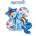 thumbnail image 3 of Juego de 6 globos de aluminio con forma de poni pequeño, decoración para fiestas, dibujos animados de anime, suministros para fiestas de cumpleaños, baby shower, juguetes para niños, Globos, 3 of 5