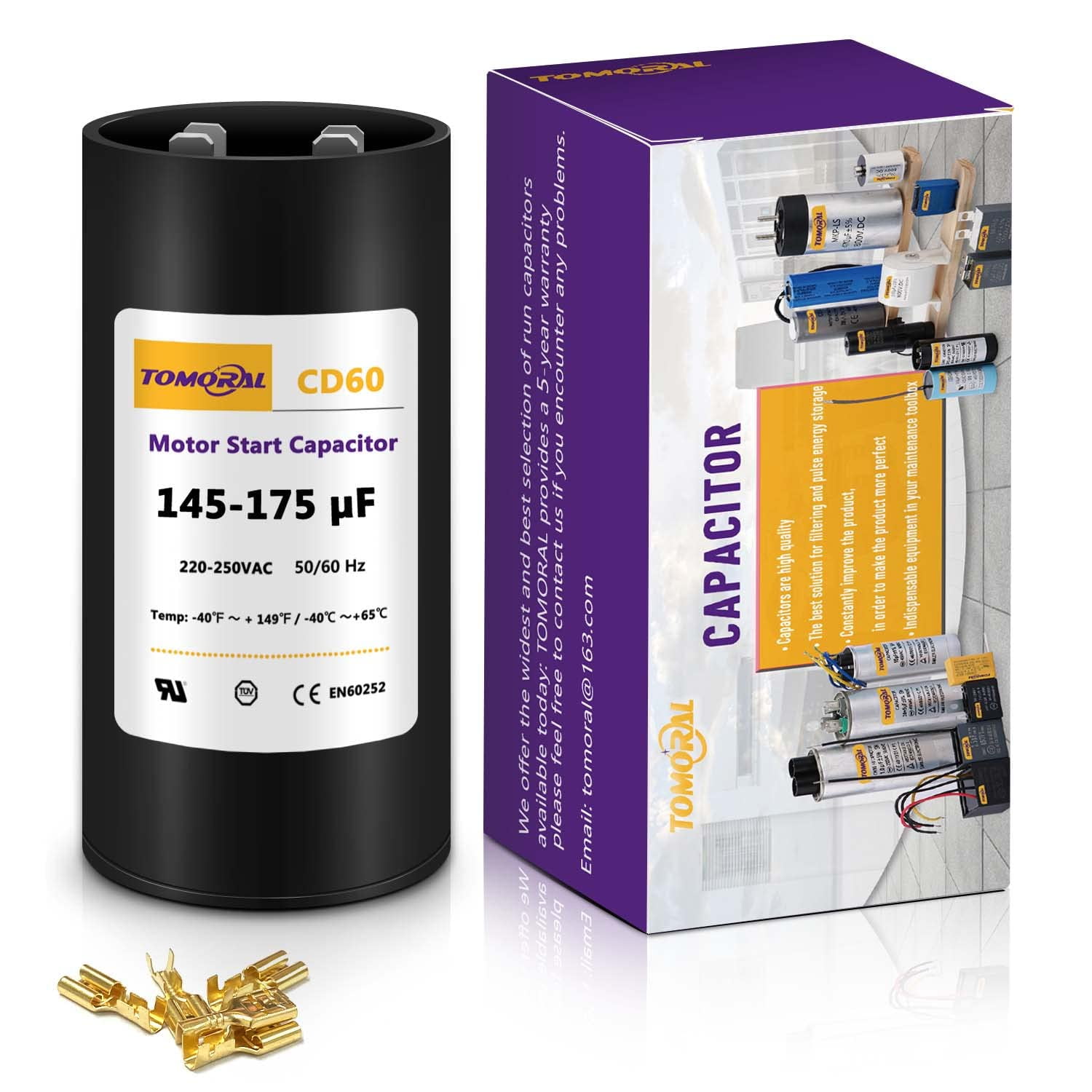 Motor Start Capacitor 145175 uf/MFD Compatible with 110VAC250VAC Voltage CD60 Start Capacitors