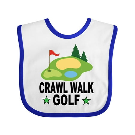 

Inktastic Golfing Crawl Walk Golf Gift Baby Boy or Baby Girl Bib