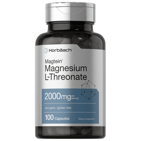 Magtein Magnesium L-Threonate Supplement for Men and Women | 2000mg | 100 Capsules | by Horbaach
