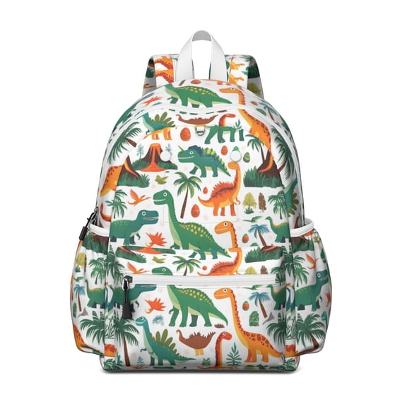 Cute Dinosaur Pattern Backpack for School,Cute School Bag,Schoolbag with Adjustable Shoulder Straps & Padded Back,13.4"x11"x4.7"