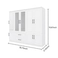 thumbnail image 3 of Idealcabin Freestanding Wardrobe Armoire With Drawers, Modern Bedroom Wardrobe Closet for Hanging Clothes, Wood Cabinet with Shelves, 3 of 7