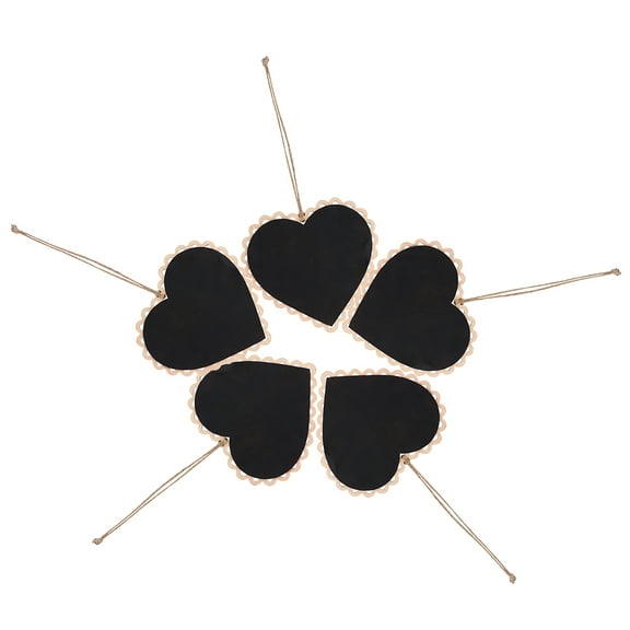WHAMVOX 5Pcs Heart Shaped Wooden Blackboard Small Chalk Board For Home Use