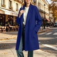 thumbnail image 2 of Kttectoa Coat for Women Fall Winter Wool Tweed Mid Long Open Front Coat Solid Refined Commuter All Match Outwear, 2 of 5