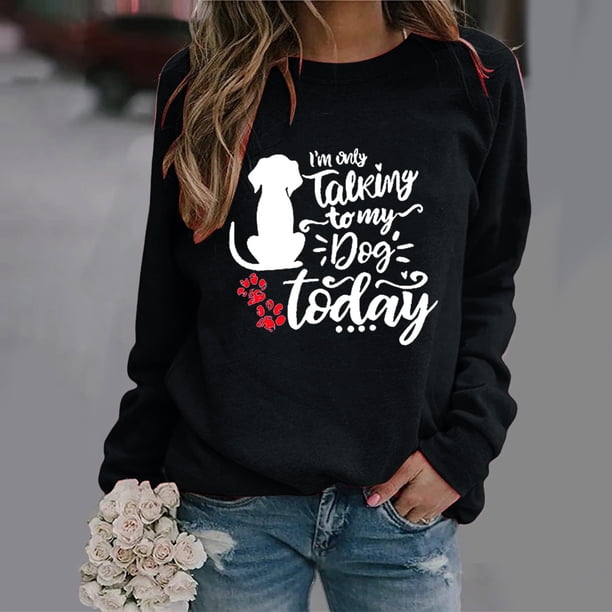 Puntoco Mujeres Casual Manga Larga Impresión O-Cuello tops Camisa Blusa Pullover Puntoco Puntoco-4520