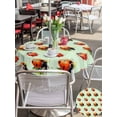 thumbnail image 5 of Outdoor Tablecloth with Umbrella Hole for Patio/Picnic/Party/Camping, Cute Ladybugs Waterproof Table Cloth Round Cover Washable, Spring Botanical Leaves Green (Dia 54"), 5 of 8